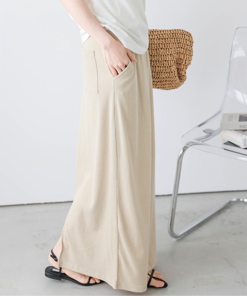 La-gemme（ラジェム）の「リラックスリブスカート（スカート・レディース・グレー/ブラック/ブラウン/ベージュ・フリー）」の15枚目の写真