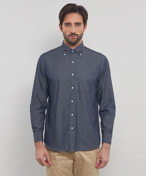 MACKINTOSH LONDON(マッキントッシュ ロンドン)の「ノンツイストコットンデニムボタンダウンシャツ(シャツ/ブラウス・メンズ・ブルー・M/L/XL)」の3枚目の写真