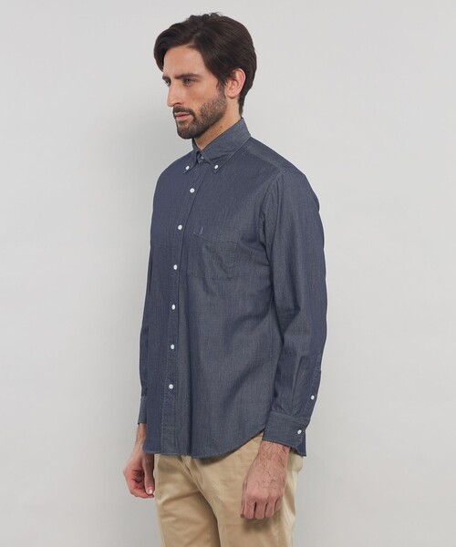 MACKINTOSH LONDON(マッキントッシュ ロンドン)の「ノンツイストコットンデニムボタンダウンシャツ(シャツ/ブラウス・メンズ・ブルー・M/L/XL)」の4枚目の写真