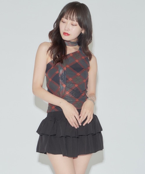 ROOPTOKYO（ループトウキョウ）の「ホルターネック チェック柄タンクトップ（Tシャツ/カットソー・レディース・レッド/ブルー・FREE）」の11枚目の写真