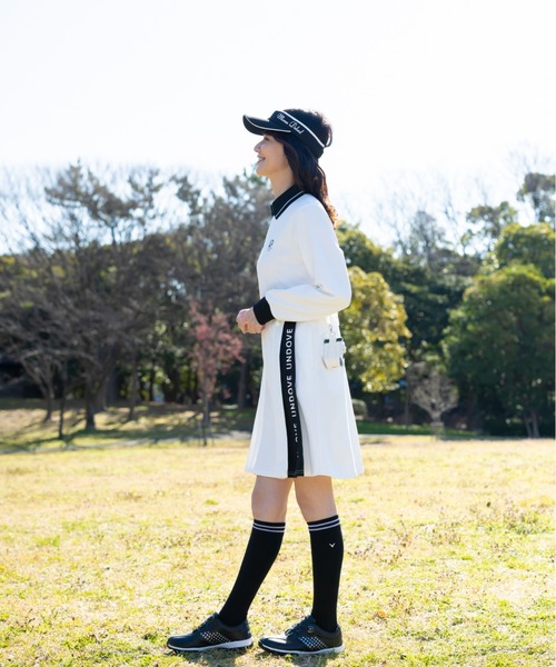 セール】UNDOVEgolf【三枝こころコラボ】衿付配色切替ワンピース