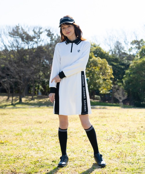 【お値下げ】ゴルフウェア ワンピース レディース 新品 セール】UNDOVEgolf【三枝こころコラボ】衿付配色切替ワンピース