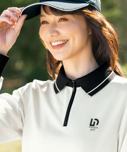 UNDOVEgolf【三枝こころコラボ】衿付配色切替ワンピース (ゴルフウェア