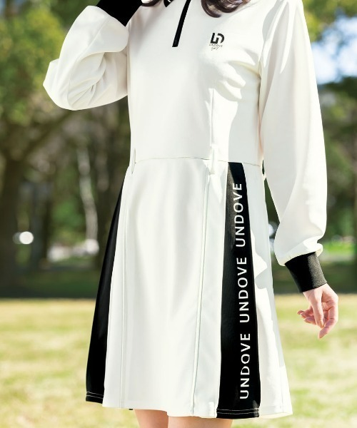 UNDOVEgolf【三枝こころコラボ】衿付配色切替ワンピース (ゴルフウェア