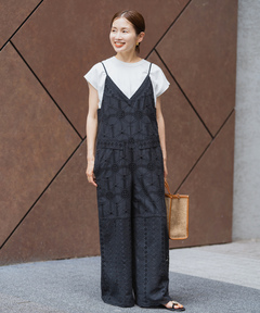 セール】SHEER JACQUARD TAILORED ROMPERS（つなぎ