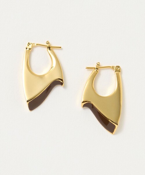 loni(ロニ)の「【一部別注】<loni>COLOR PEAK ピアス(ピアス(両耳用)・レディース・ダークブラウン/ライトピンク・FREE)」の4枚目の写真