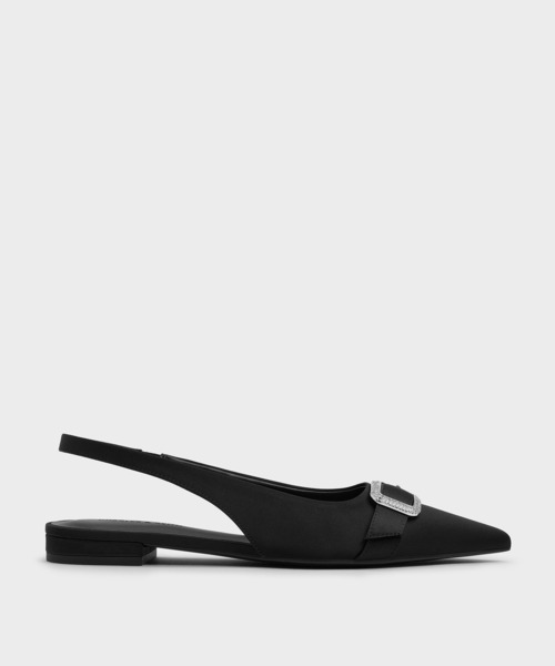 CHARLES & KEITH(チャールズ & キース)の「サテン クリスタルバックルスリングバックフラット(パンプス・レディース・スモークピンク/ブラック系その他2・22.5cm/23cm/23.5cm/24.5cm/25cm/25.5cm)」の19枚目の写真