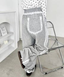 SOLLON. | フリルレースラインスウェットパンツ(スウェットパンツ)