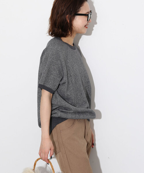 SLOBE IENA(スローブイエナ)の「《追加》ラメ裏毛ハーフスリーブプルオーバー(スウェット・レディース・グレー/チャコールグレー・FREE)」の13枚目の写真