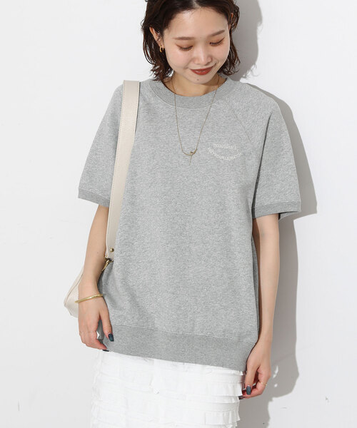 追加》ラメ裏毛ハーフスリーブプルオーバー（スウェット