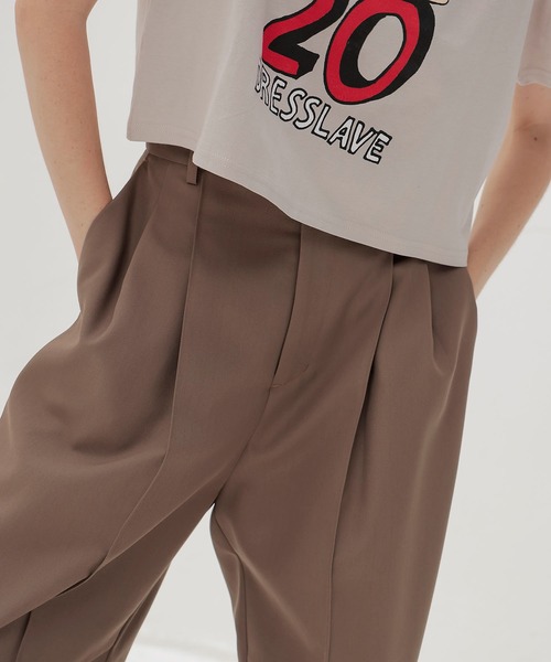 DRESSLAVE(ドレスレイブ)の「suiting 2tuck trousers(スーチングツータックトラウザーズ)(スラックス・レディース・ブラウン/ネイビー・38/36)」の5枚目の写真