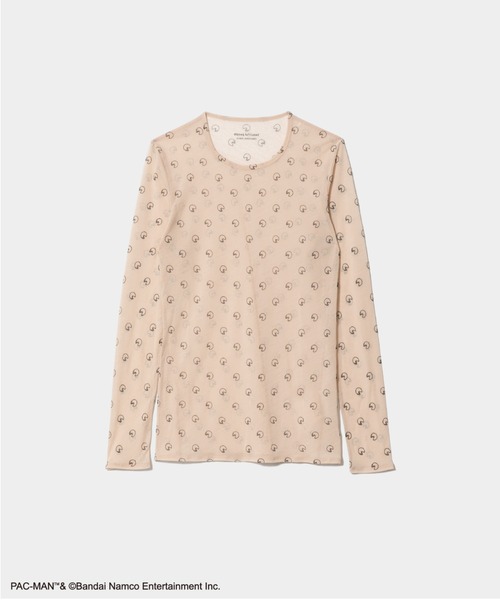 beautiful people（ビューティフルピープル）の「PAC-MAN sheer jersey crew neck top（Tシャツ/カットソー・レディース・ブラック/ベージュ・36/38）」の3枚目の写真