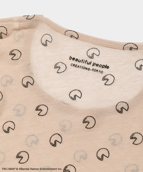 beautiful people（ビューティフルピープル）の「PAC-MAN sheer jersey crew neck top（Tシャツ/カットソー・レディース・ブラック/ベージュ・36/38）」の4枚目の写真