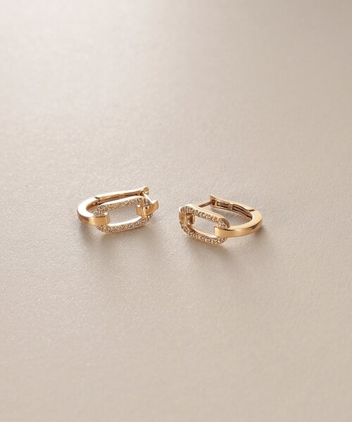 COCOSHNIK(ココシュニック)の「K10ダイヤモンド ケーブルチェーンモチーフ ワンタッチピアス(ピアス(両耳用)・レディース・イエローゴールド・00)」の9枚目の写真