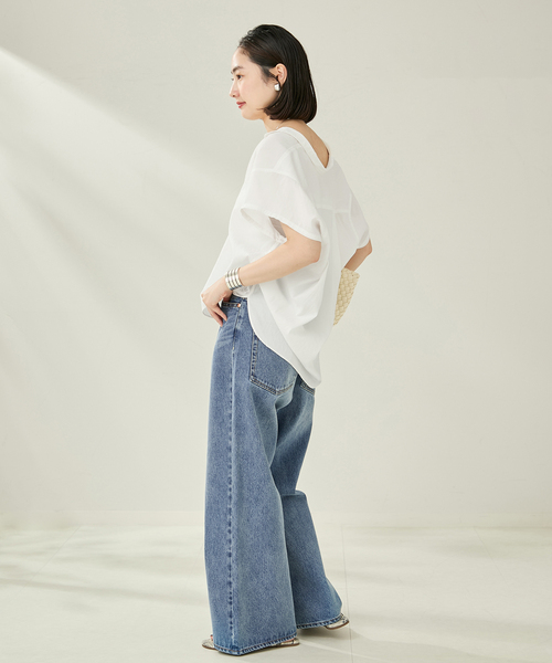 plage(プラージュ)の「CINCH BACK DENIM パンツ(デニムパンツ・レディース・ライトブルー・38/36/34)」の5枚目の写真