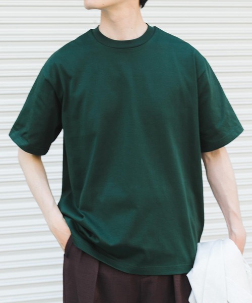 ITEMS URBANRESEARCH(アイテムズ アーバンリサーチ)の「『接触冷感/UVカット』シルケットクルーネックTシャツ(Tシャツ/カットソー・メンズ・グレー系その他/ブラック/グリーン/ホワイト・LARGE/MEDIUM/SMALL)」の4枚目の写真