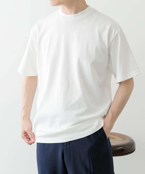 ITEMS URBANRESEARCH(アイテムズ アーバンリサーチ)の「『接触冷感/UVカット』シルケットクルーネックTシャツ(Tシャツ/カットソー・メンズ・グレー系その他/ブラック/グリーン/ホワイト・LARGE/MEDIUM/SMALL)」の7枚目の写真