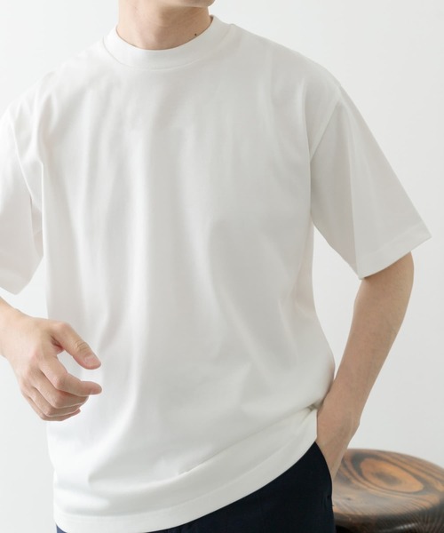 ITEMS URBANRESEARCH(アイテムズ アーバンリサーチ)の「『接触冷感/UVカット』シルケットクルーネックTシャツ(Tシャツ/カットソー・メンズ・グレー系その他/ブラック/グリーン/ホワイト・LARGE/MEDIUM/SMALL)」の8枚目の写真