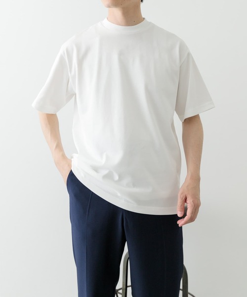 ITEMS URBANRESEARCH(アイテムズ アーバンリサーチ)の「『接触冷感/UVカット』シルケットクルーネックTシャツ(Tシャツ/カットソー・メンズ・グレー系その他/ブラック/グリーン/ホワイト・LARGE/MEDIUM/SMALL)」の9枚目の写真