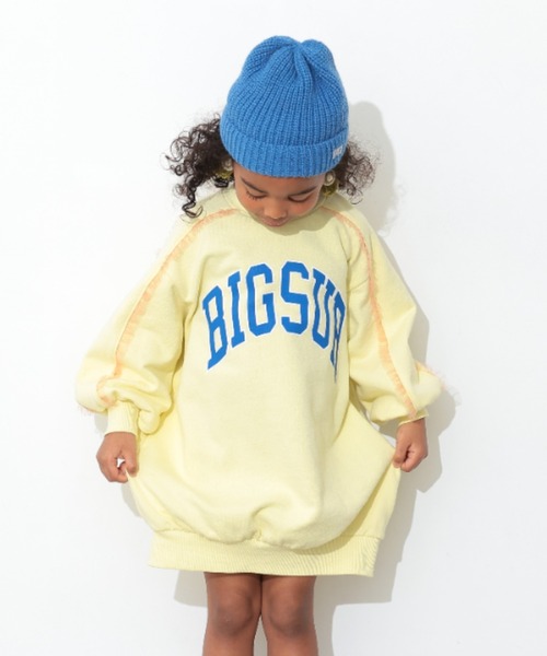 Ocean&Ground（オーシャン&グラウンド）の「ｶﾚｯｼﾞﾛｺﾞｽｳｪｯﾄﾜﾝﾋﾟｰｽ（ワンピース・キッズ・ライトグレー/ブルー系その他/チャコール/イエロー・140/130/100/90/120/110）」の5枚目の写真