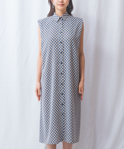 NARACAMICIE】幾何柄ノースリワンピース（ワンピース）｜NARACAMICIE
