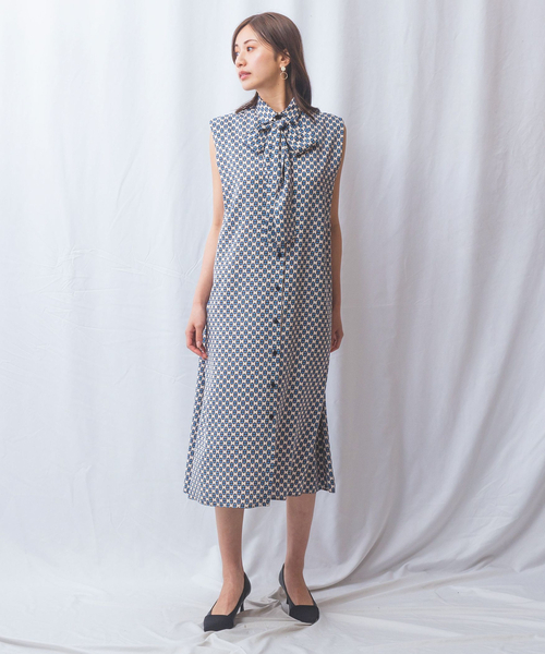 ナラカミーチェ（NARACAMICIE）/【NARACAMICIE】幾何柄ノースリワンピース NARACAMICIE】幾何柄ノースリワンピース（ワンピース）｜NARACAMICIE