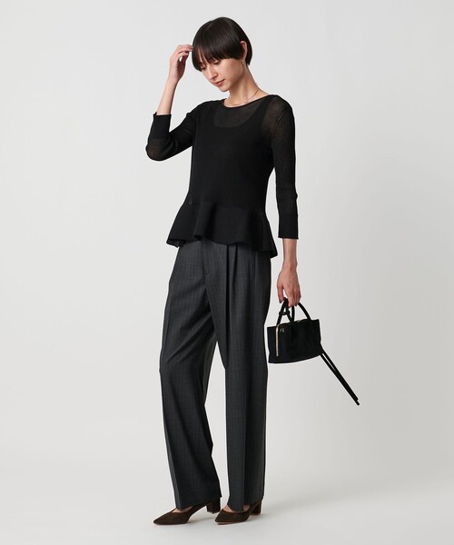 UNITED ARROWS（ユナイテッドアローズ）の「シアー リボン 2WAYカーディガン ウォッシャブル（カーディガン/ボレロ・レディース・ブラック/ベージュ/ネイビー・FREE）」の8枚目の写真