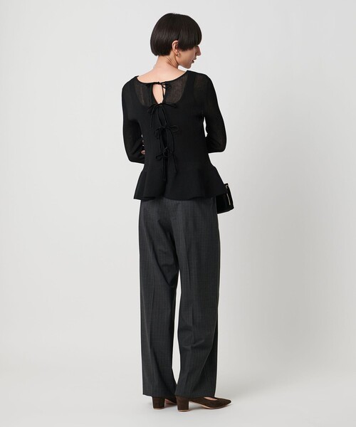 UNITED ARROWS（ユナイテッドアローズ）の「シアー リボン 2WAYカーディガン ウォッシャブル（カーディガン/ボレロ・レディース・ブラック/ベージュ/ネイビー・FREE）」の9枚目の写真