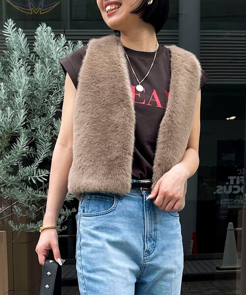 MICO COULIER（ミコクリエ）の「フェイクミンクファーベスト（ブルゾン