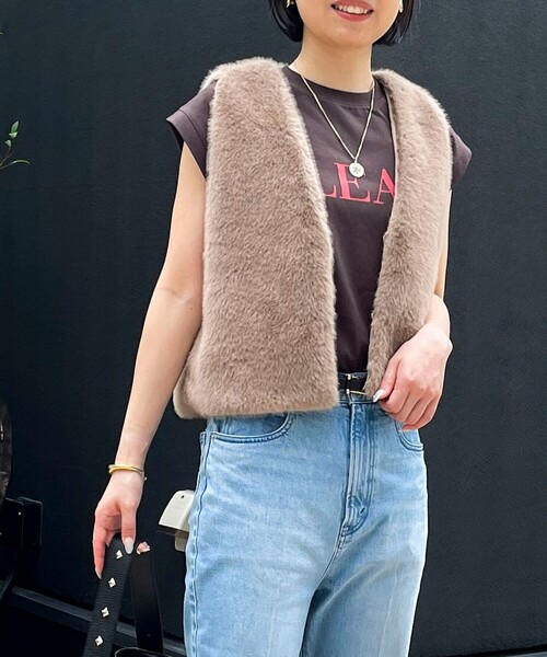 MICO COULIER（ミコクリエ）の「フェイクミンクファーベスト（ブルゾン