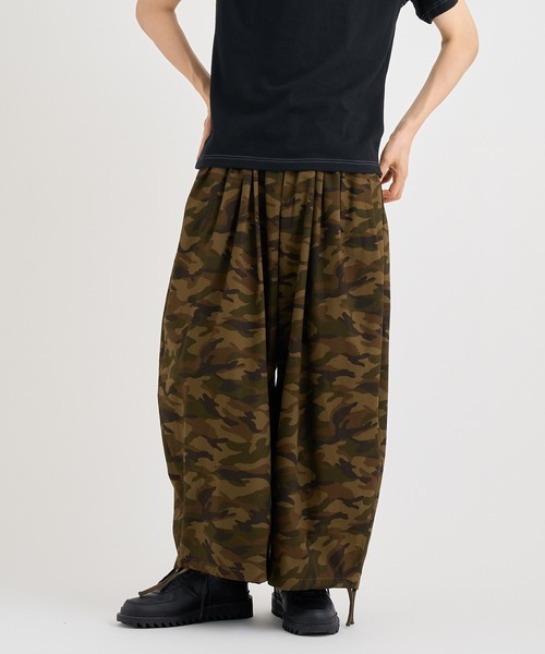 パンツ KHOKI 25AW Gattherdetail camouflagepants KHOKI / コッキ】Gatther-detail camouflage pants（その他