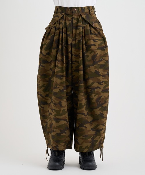パンツ KHOKI 25AW Gattherdetail camouflagepants KHOKI / コッキ】Gatther-detail camouflage pants（その他