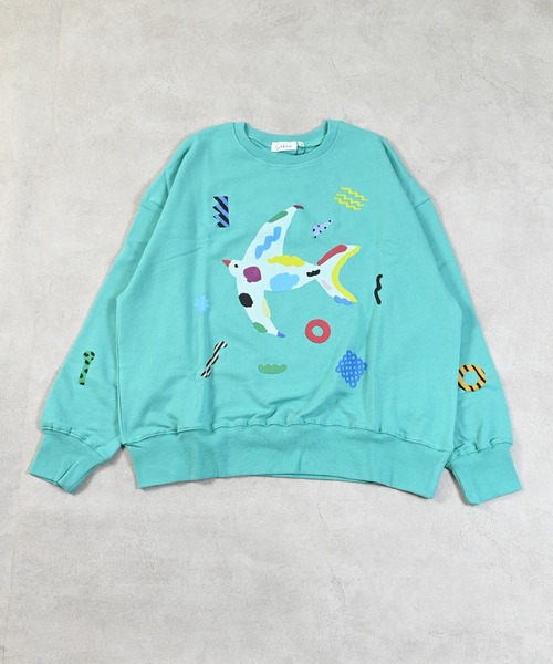 MARKEY'S（マーキーズ）の「【Subikiawa】別注プリントトレーナー/おとな（スウェット・レディース・エメラルド/ホワイト系その他/杢グレー・160cm）」の4枚目の写真