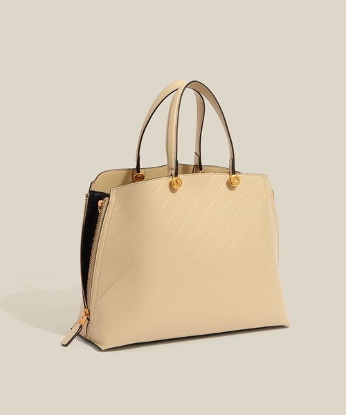 E'POR(エポール)の「【E'POR】【数量限定】Y BAG Medium Emboss(トートバッグ・レディース・ベージュ/ブラック・FREE)」の22枚目の写真
