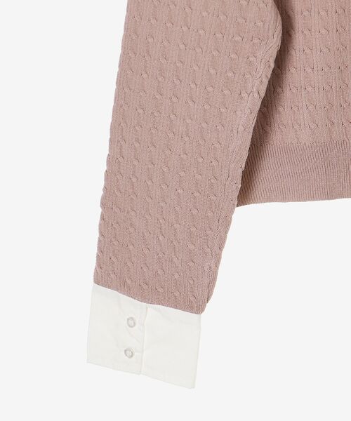 MAJESTIC LEGON（マジェスティックレゴン）の「デコルテオープンバイカラー襟ニット（ニット/セーター・レディース・ライトグレー/ブラック/ピンクベージュ/アイボリー/ボルドー・MEDIUM）」の8枚目の写真