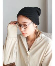 リブニット」に該当するニットキャップ/ビーニー（ブラック/黒色