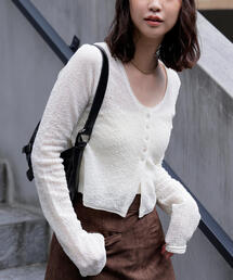 FREE'S MART | シアーラウンドネックニットカーディガン(カーディガン/ボレロ)