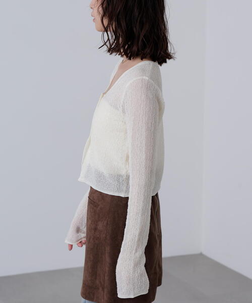 FREE'S MART(フリーズマート)の「シアーラウンドネックニットカーディガン(カーディガン/ボレロ・レディース・ホワイト/イエロー/ボルドー・FREE)」の18枚目の写真