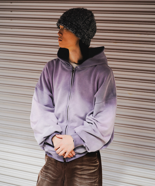 JERZEES(ジャージーズ)の「JERZEES別注ZIP UP HOODIE(パーカー・メンズ・ブラック/パープル・MEDIUM/LARGE)」の5枚目の写真