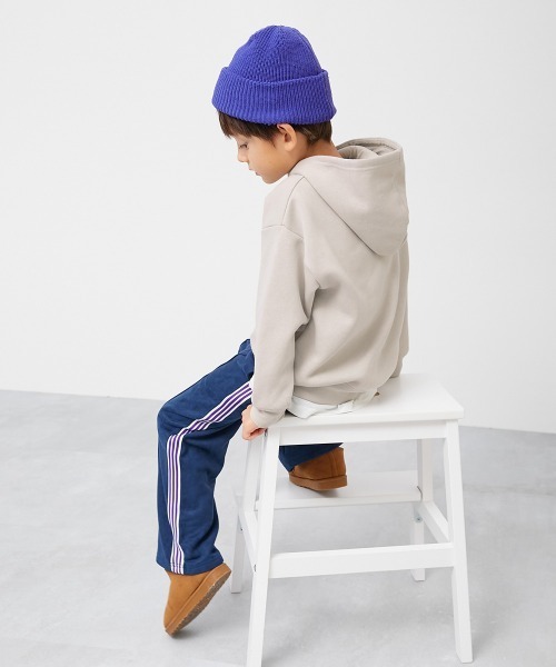 devirock（デビロック）の「ビッグシルエット 裏起毛プルパーカー（パーカー・キッズ・ライトグレー/ベージュ系/グリーン系/ピンク系/ブラック/ダークグリーン・100cm/110cm/120cm/130cm/140cm/150cm/160cm）」の8枚目の写真