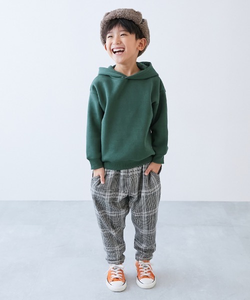 devirock（デビロック）の「ビッグシルエット 裏起毛プルパーカー（パーカー・キッズ・ライトグレー/ベージュ系/グリーン系/ピンク系/ブラック/ダークグリーン・100cm/110cm/120cm/130cm/140cm/150cm/160cm）」の10枚目の写真