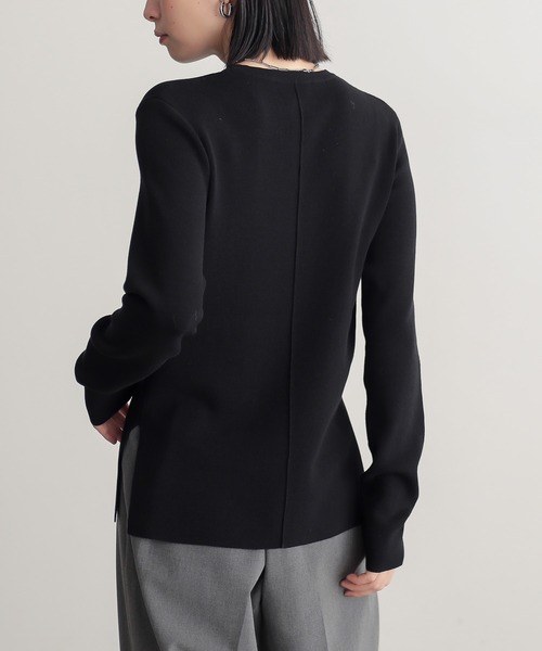 for/c(フォーシー)の「コットン混やわらかリブニット【サスティナブル】(ニット/セーター・レディース・ブルー/ブラウン/オフホワイト/ブラック・L/M)」の7枚目の写真