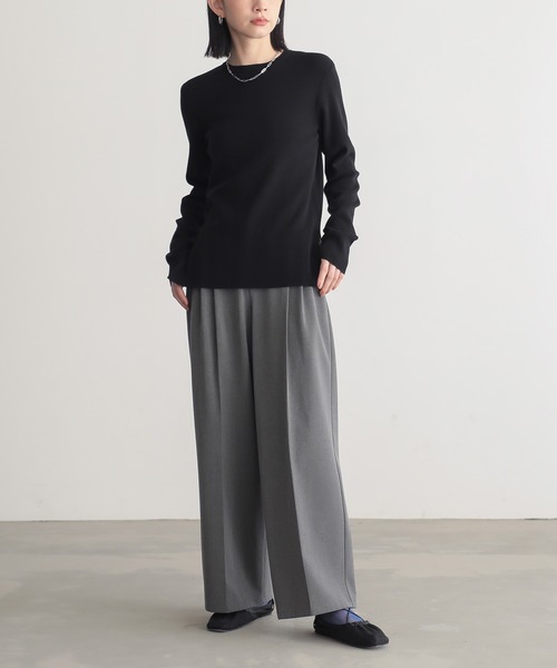 for/c(フォーシー)の「コットン混やわらかリブニット【サスティナブル】(ニット/セーター・レディース・ブルー/ブラウン/オフホワイト/ブラック・L/M)」の8枚目の写真