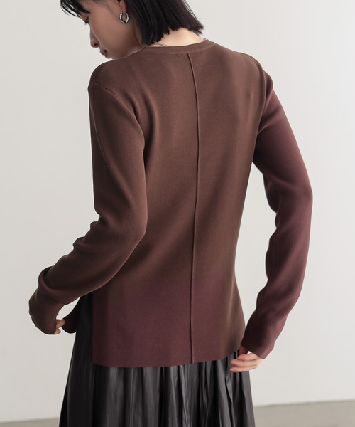 for/c(フォーシー)の「コットン混やわらかリブニット【サスティナブル】(ニット/セーター・レディース・ブルー/ブラウン/オフホワイト/ブラック・L/M)」の19枚目の写真
