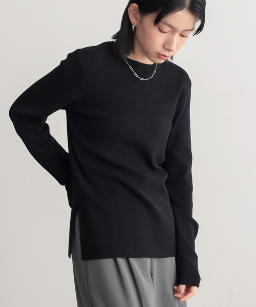 for/c(フォーシー)の「コットン混やわらかリブニット【サスティナブル】(ニット/セーター・レディース・ブルー/ブラウン/オフホワイト/ブラック・L/M)」の5枚目の写真