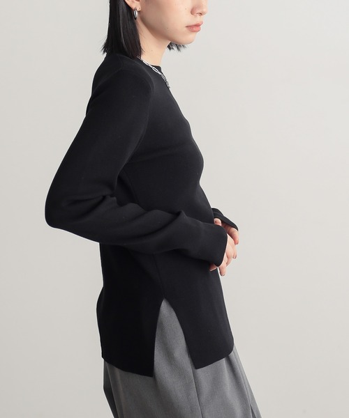 for/c(フォーシー)の「コットン混やわらかリブニット【サスティナブル】(ニット/セーター・レディース・ブルー/ブラウン/オフホワイト/ブラック・L/M)」の6枚目の写真