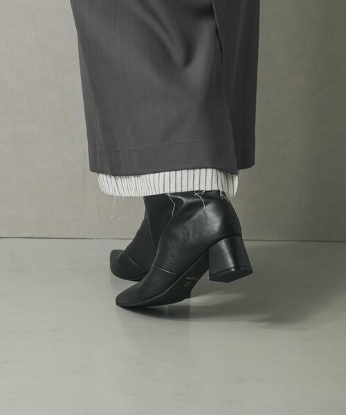 SENSE OF PLACE by URBAN RESEARCH（センスオブプレイスバイアーバンリサーチ）の「ワイドシャフトミドルブーツ（ブーツ・レディース・ブラック/ベージュ・SMALL/LARGE/MEDIUM）」の5枚目の写真