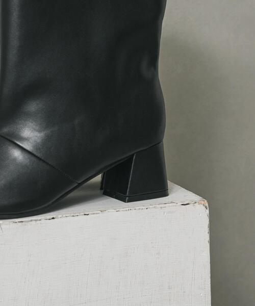 SENSE OF PLACE by URBAN RESEARCH（センスオブプレイスバイアーバンリサーチ）の「ワイドシャフトミドルブーツ（ブーツ・レディース・ブラック/ベージュ・SMALL/LARGE/MEDIUM）」の11枚目の写真