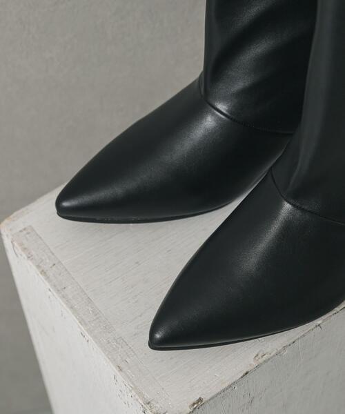 SENSE OF PLACE by URBAN RESEARCH（センスオブプレイスバイアーバンリサーチ）の「ワイドシャフトミドルブーツ（ブーツ・レディース・ブラック/ベージュ・SMALL/LARGE/MEDIUM）」の12枚目の写真