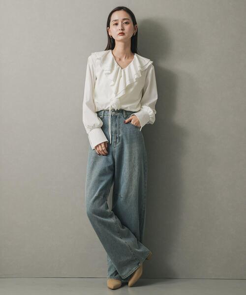 SENSE OF PLACE by URBAN RESEARCH（センスオブプレイスバイアーバンリサーチ）の「ワイドシャフトミドルブーツ（ブーツ・レディース・ブラック/ベージュ・SMALL/LARGE/MEDIUM）」の17枚目の写真